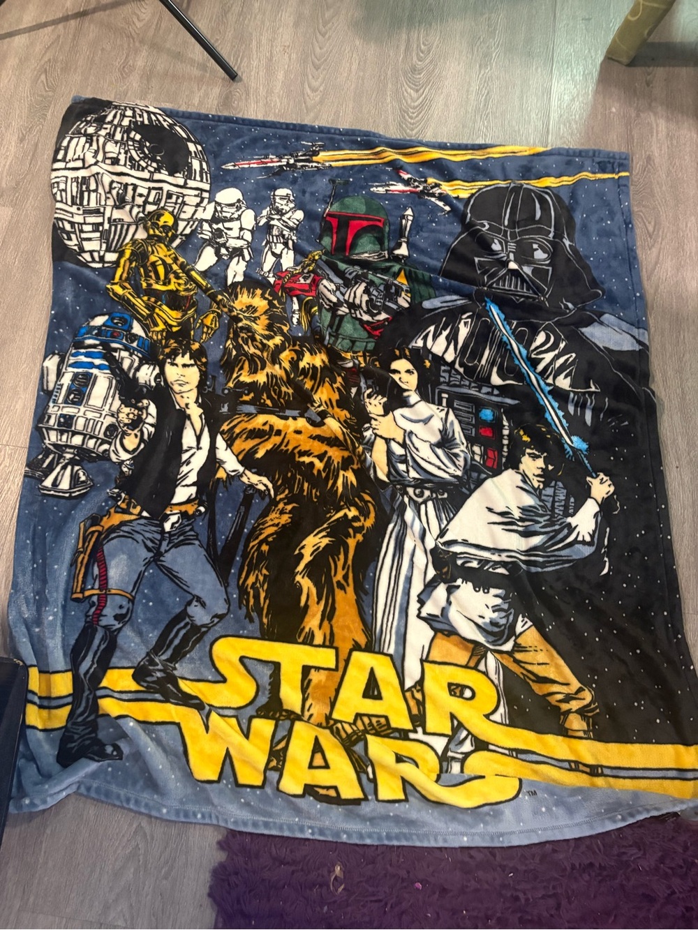 Star Wars Blue Graphic Blanket Print